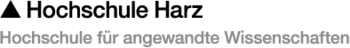 Das Logo der Hochschule Harz mit dem Zusatz Hochschule für angewandte Wissenschaften